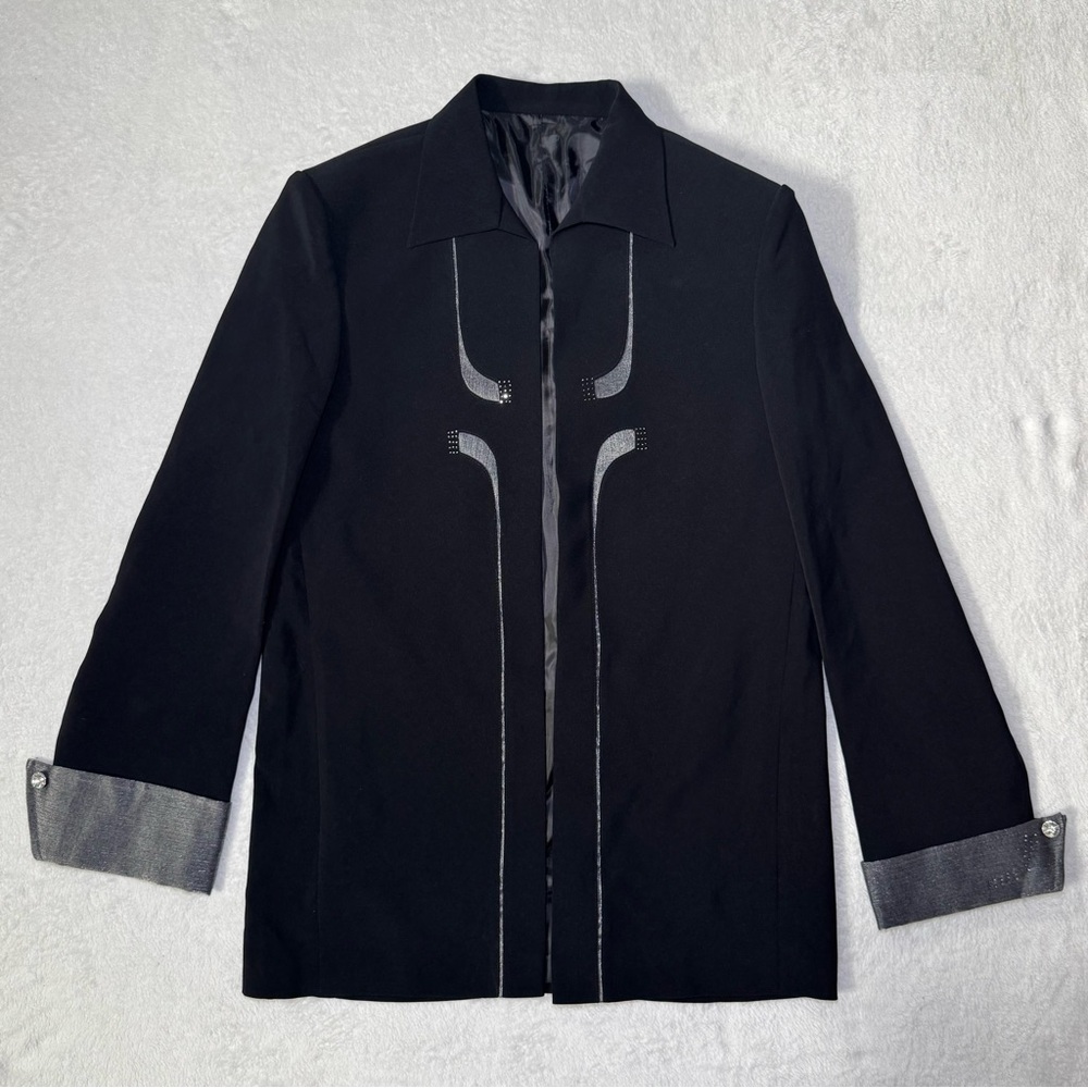 Vintage 80s/90s Punk/Glam Black Blazer with Silver Trim